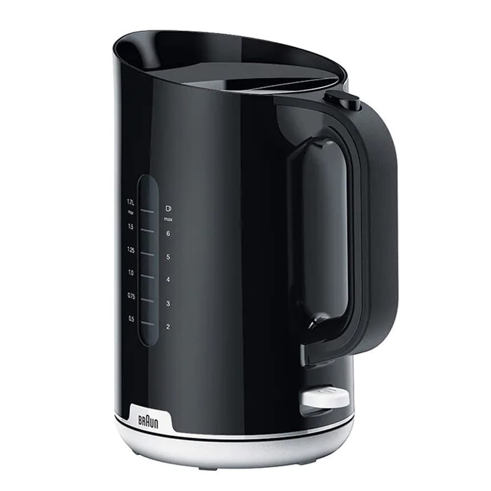 Braun Breakfast1 Collection Kettle 360° Rotating Base Removable Limescale Filter 1.7L Capacity 2200W Plastic Black