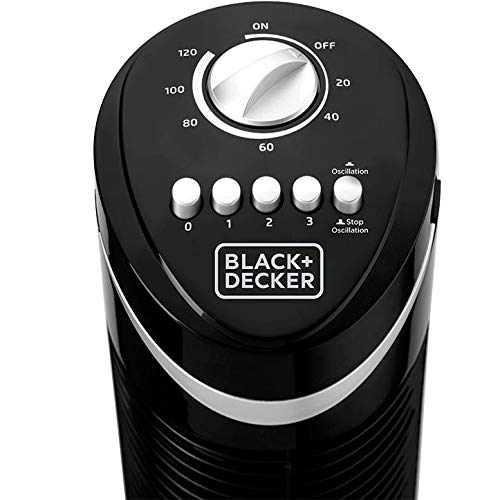 BLACK+DECKER 50W Tower Fan 3 Speeds Low/Medium/High 65°e  مروحة برجية بلاك+ ديكر 50 وات 3 سرعات منخفضة / متوسطة / عالية 65 درجة
