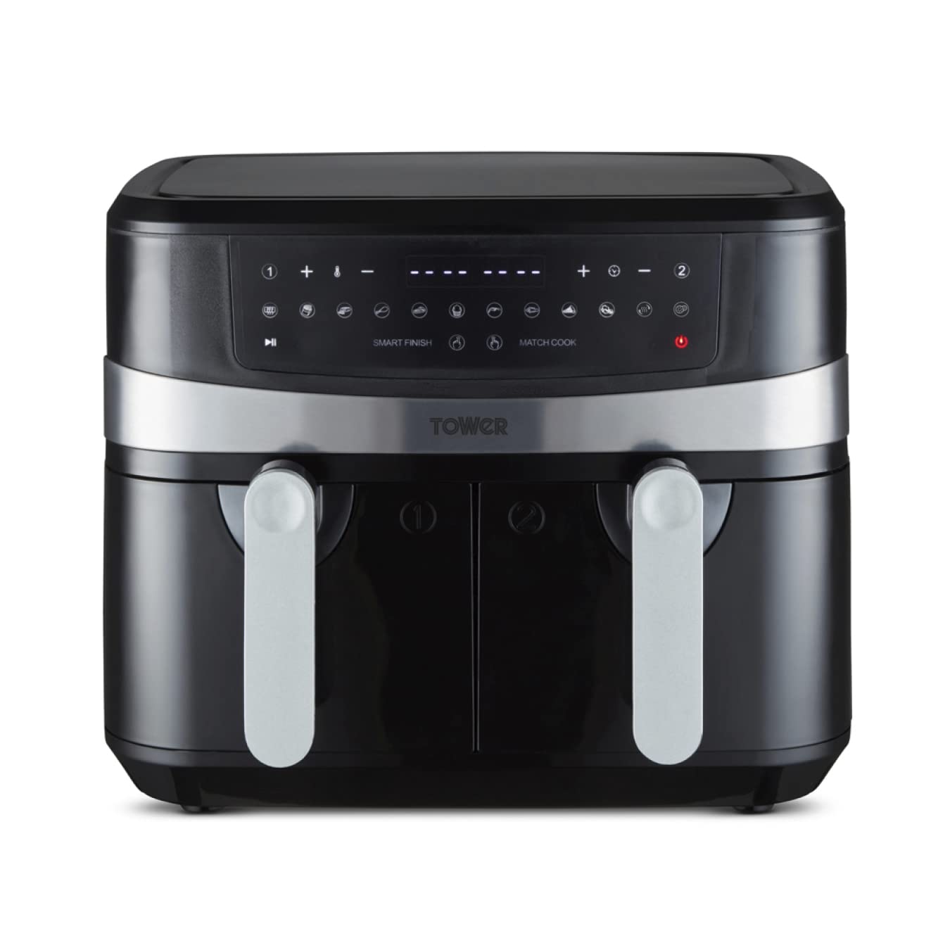 Tower Vortx 9L Duo Basket Air Fryer with Smart Finish, 2600W Power , Black