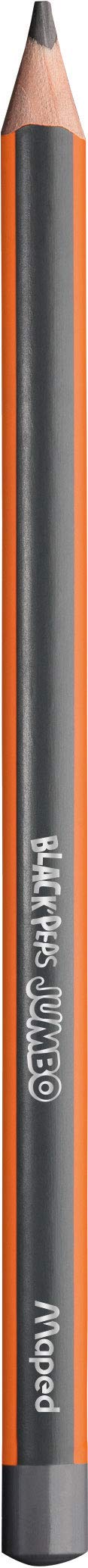 Maped Black Peps Jumbo Pencils  HB 2 [Pack of 12] أقلام رصاص ضخمة من مابيد بلاك بيبس [عبوة من 12 قطعة]