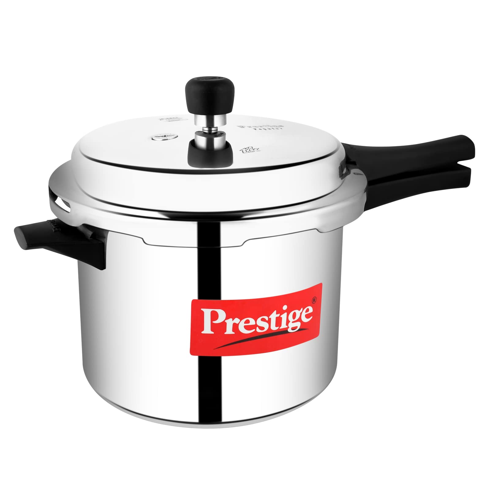 Prestige Popular Pressure Cooker | Aluminium Cooker with Lid 5 Ltr| Silver