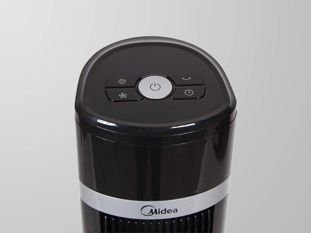Midea Tower Fan with Multifunction Remote Control, 3 Wind modes-Natural مروحة على شكل برج من ميديا، اسود، 5.5 كغم