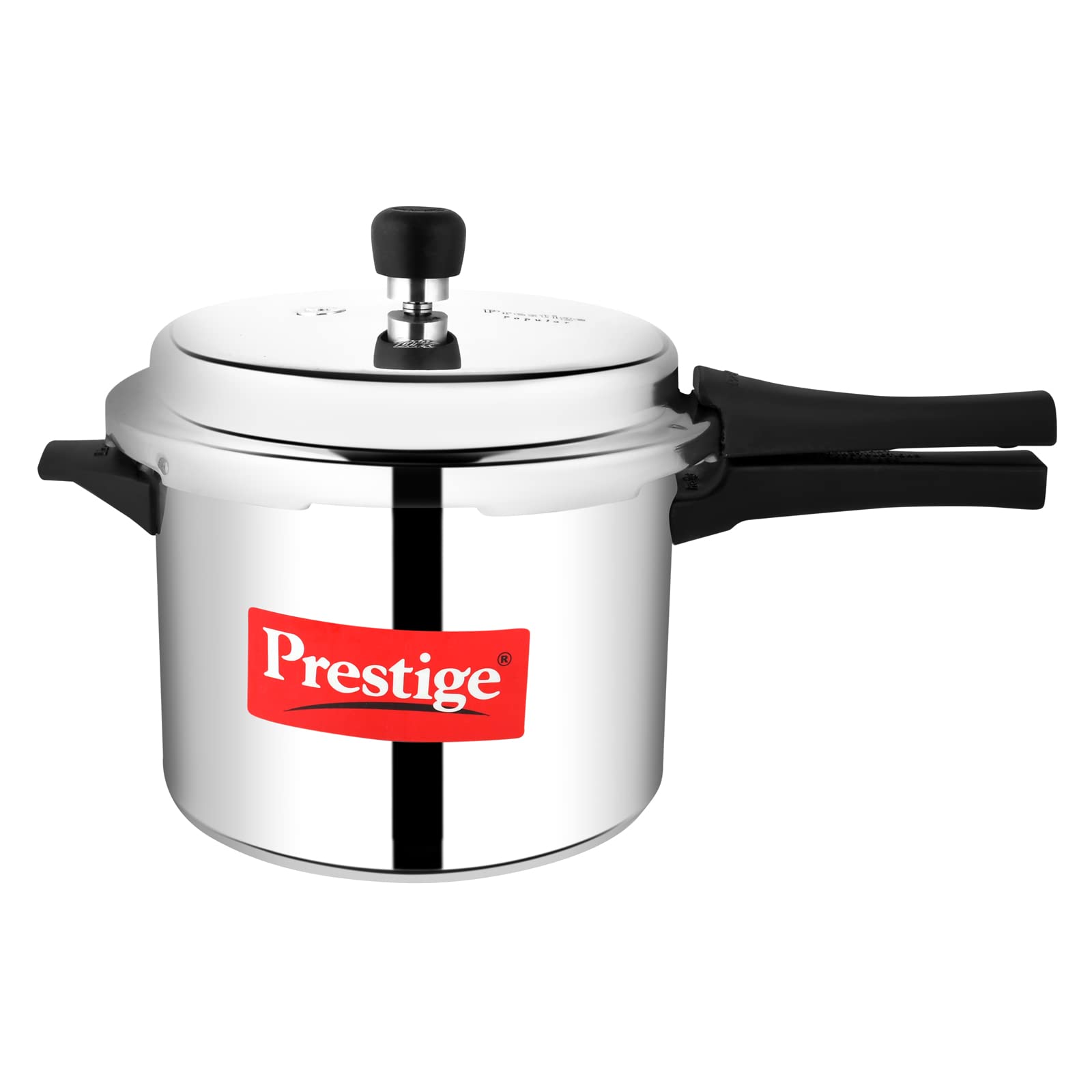Prestige Popular Pressure Cooker | Aluminium Cooker with Lid 5 Ltr| Silver