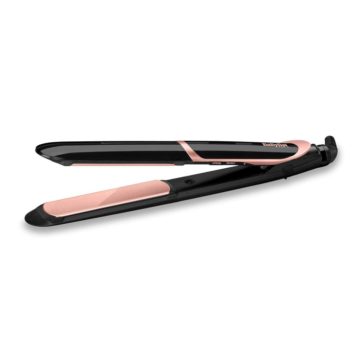 BaByliss Bronze Shimmer Hair Straightener | Fast Heat-up With Tourmaline-ceramic Coated Plates | 6 Digital Heat Settings 140°C - 235°C | Ionic Frizz Control & Auto Shut Off | ST391SDE (Black)