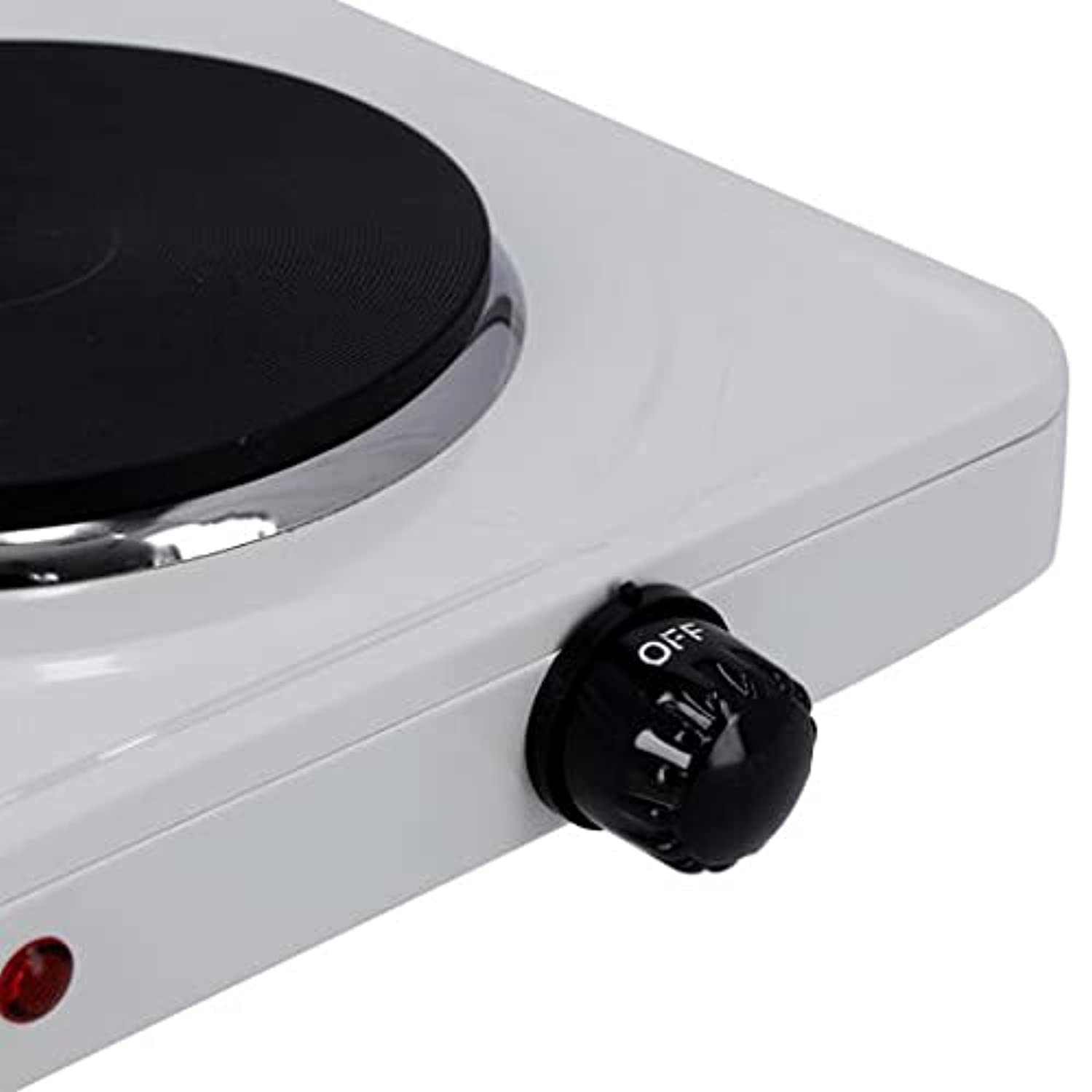 Geepas 2000W Electric Double Hot Plate with Auto-Thermostat, White/Black 1 year warranty جيباس لوح تسخين كهربائي مزدوج 2000 واط مع ترموستات تلقائي، ابيض/اسود