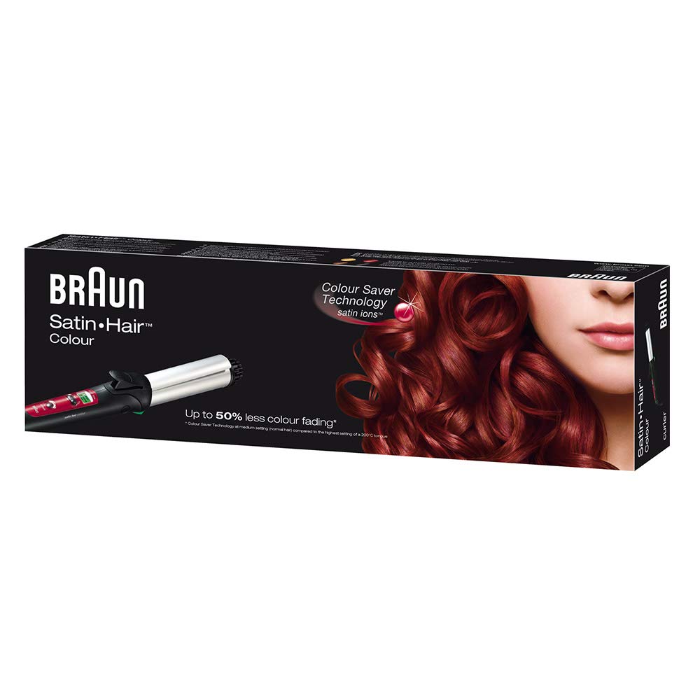 Braun Satin Hair Straightener 7 Ec2/Cu750 Curler With Color Saver And Iontec Technology مجعد الشعر براون ساتين هير 7 EC2/CU750 مع نظام المحافظة على صبغة الشعر وتقنية ايونية