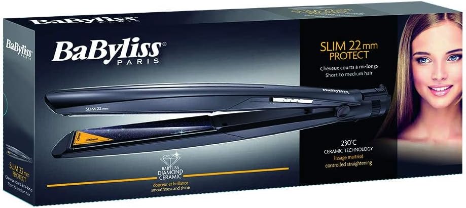 BaByliss Hair Straightener | Protect Straightener With Black Finish For Sleek Styling | Ultra-fast Heat-up Time For Quick Usage |Auto Shut-off Safety Feature For Peace Of Mind | ST325SDE(Black)OneSize