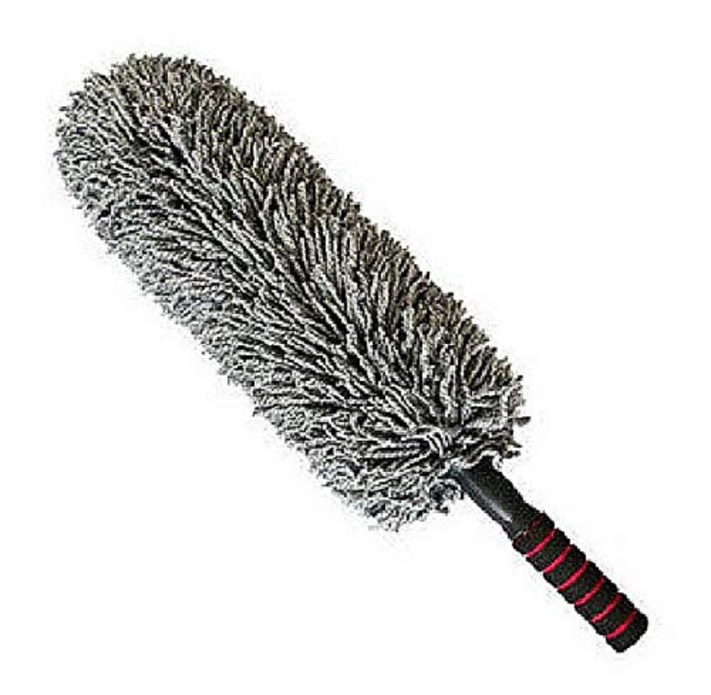 Sulfar Microfiber, Car DUSter, Cleaning Cloth, BrUSh DUSting Tool, Wax Polishing Detailing Towels Washing Cloths, Grey  فرشاة تنظيف السيارة من الغبار وتلميعها مصنوعة من قماش المايكروفايبر، رمادي