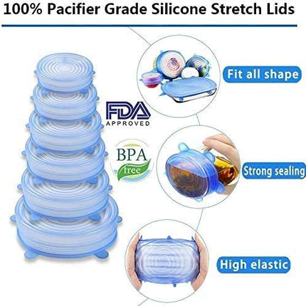 Silicone Stretch Lids 6 Pack Suction Lid