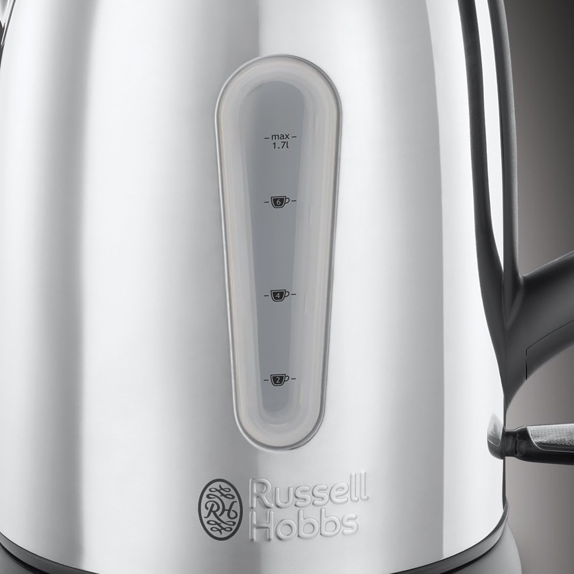 Russell Hobbs Coniston Electric Kettle, 1.7L Capacity 3000W Sleek Stainless Steel Design with Rapid Boil, Removable Filter, Perfect for Warm Beverages for Home & Office use – 23760 (Silver)