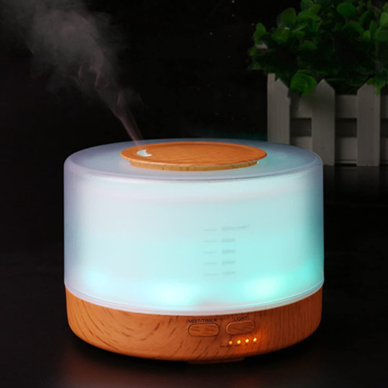 SKY-TOUCH Essential Oil Aroma Diffuser 700ml, Upgraded Aromatherapy Diffuser 7 Color Lights, Cool Mist Humidifier with Auto Shut-off Function, Diffuser for Home Bedroom Office موزع زيوت عطرية علاجية مطور سعة 700  مل، مرطب رذاذ بارد سكاي-تاتش، اصفر