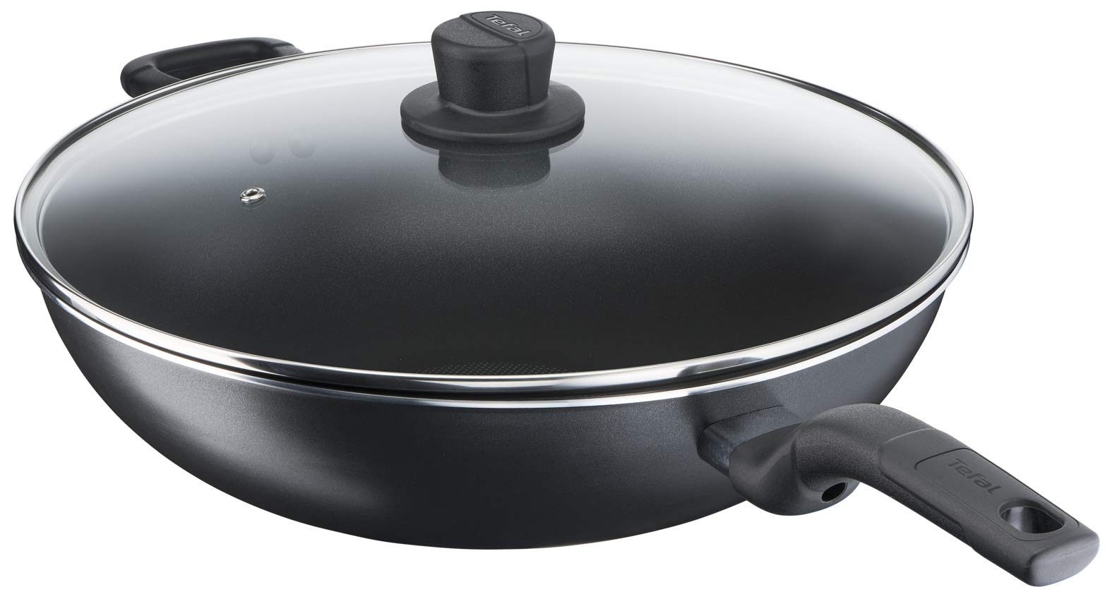 Tefal Cook Easy Xl 36 Cm Non Stick Wokpan With Lid, Aluminium, Black, B5039296
