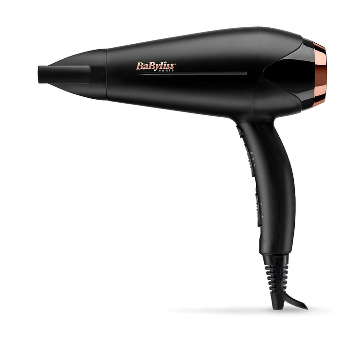BaByliss DC Motor Hair Dryer | 2200W 3 Heat & 2 Speed Settings With Cool Shot Button | Ionic Technology For Frizz Free Hair | Comfortable Lightweight Black Design With Diffuser