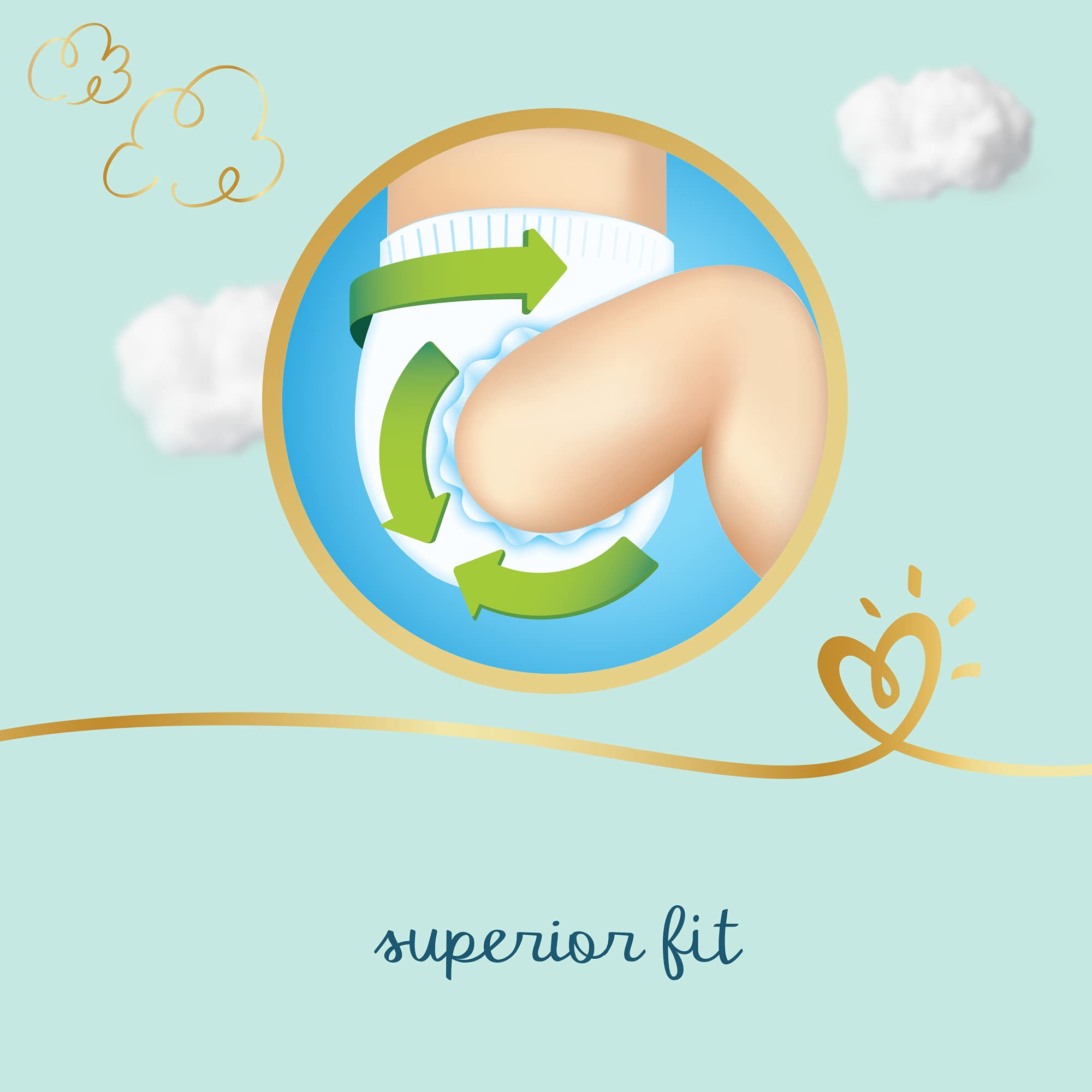 Pampers Premium Care Diapers, Size 4, 9-14 kg, The Softest Diaper and the Best Skin Protection, 54 Baby Diapers حفاضات بامبرز بريميوم كير، مقاس 4، 9-14 كغم، انعم حفاضات وافضل حماية للبشرة، 54 حفاضة للاطفال