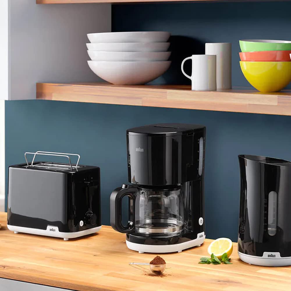 Braun Breakfast1 Collection Kettle 360° Rotating Base Removable Limescale Filter 1.7L Capacity 2200W Plastic Black
