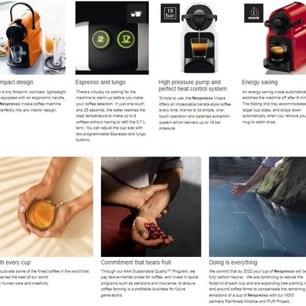 NESPRESSO Inissia C40 Red Coffee Machine - UAE Version