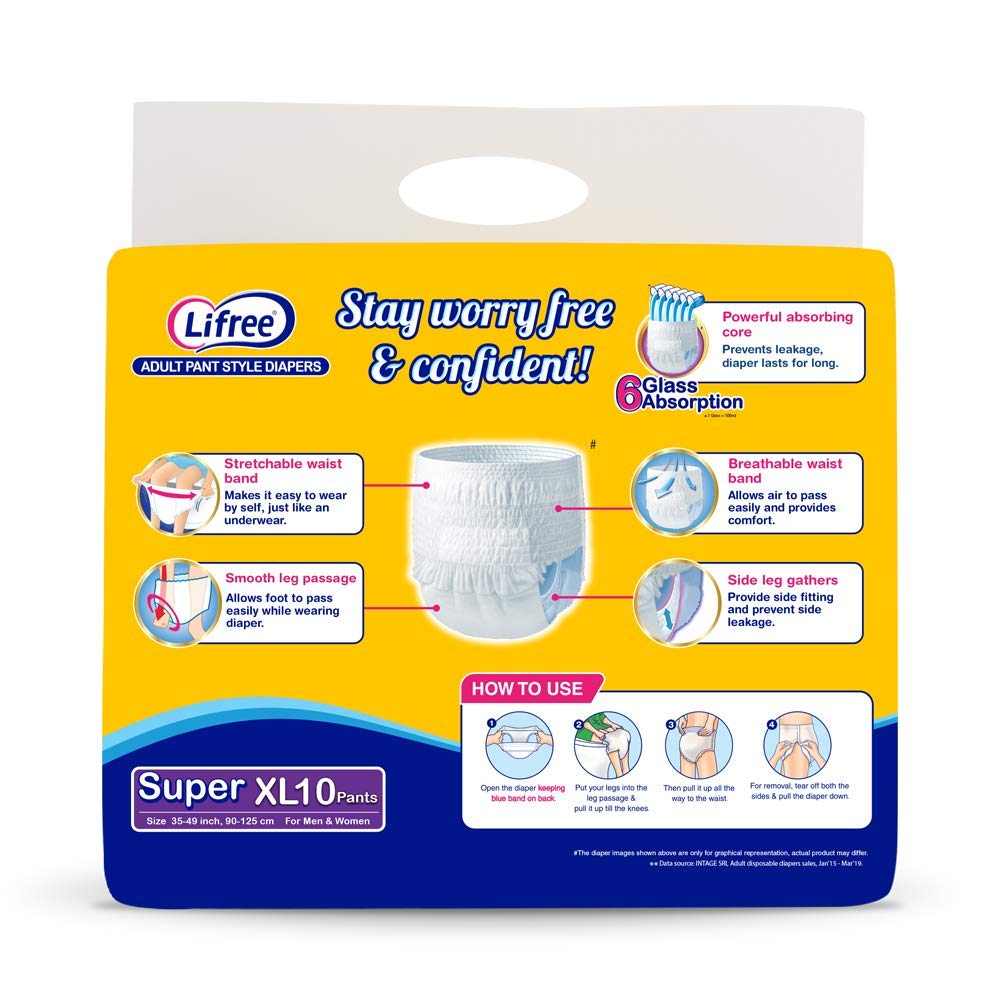 Lifree Extra Large Size Diaper Pants - 10 Count