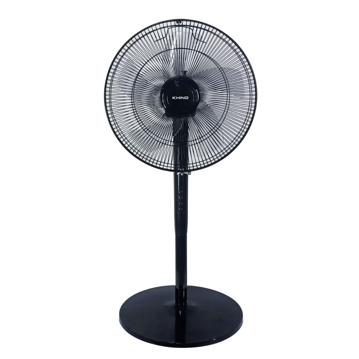 KHIND Pedestal Stand Fan, 2-in-1 Convertible Big and Small Fan, 16-inch 5 Leaf Blade, Finger Safe Grills, Adjustable Vertical Head, Automatic Oscillation, Perfect for Home and Office, Black, SF1663G
