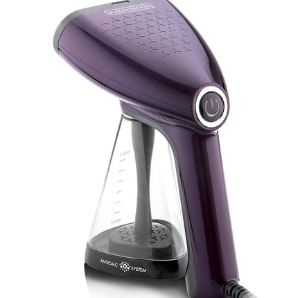 BLACK+DECKER Portable Garment Steamer With Universal Bottle Adaptor 1500W Dark Purple HST1500-B5