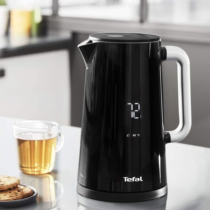 TEFAL Kettle | Smartin'Light 1.5L Digital Electric Kettle Black | 2500-3000 W | 5 Temperature Selection | 30 Min Keep Warm | Auto Off