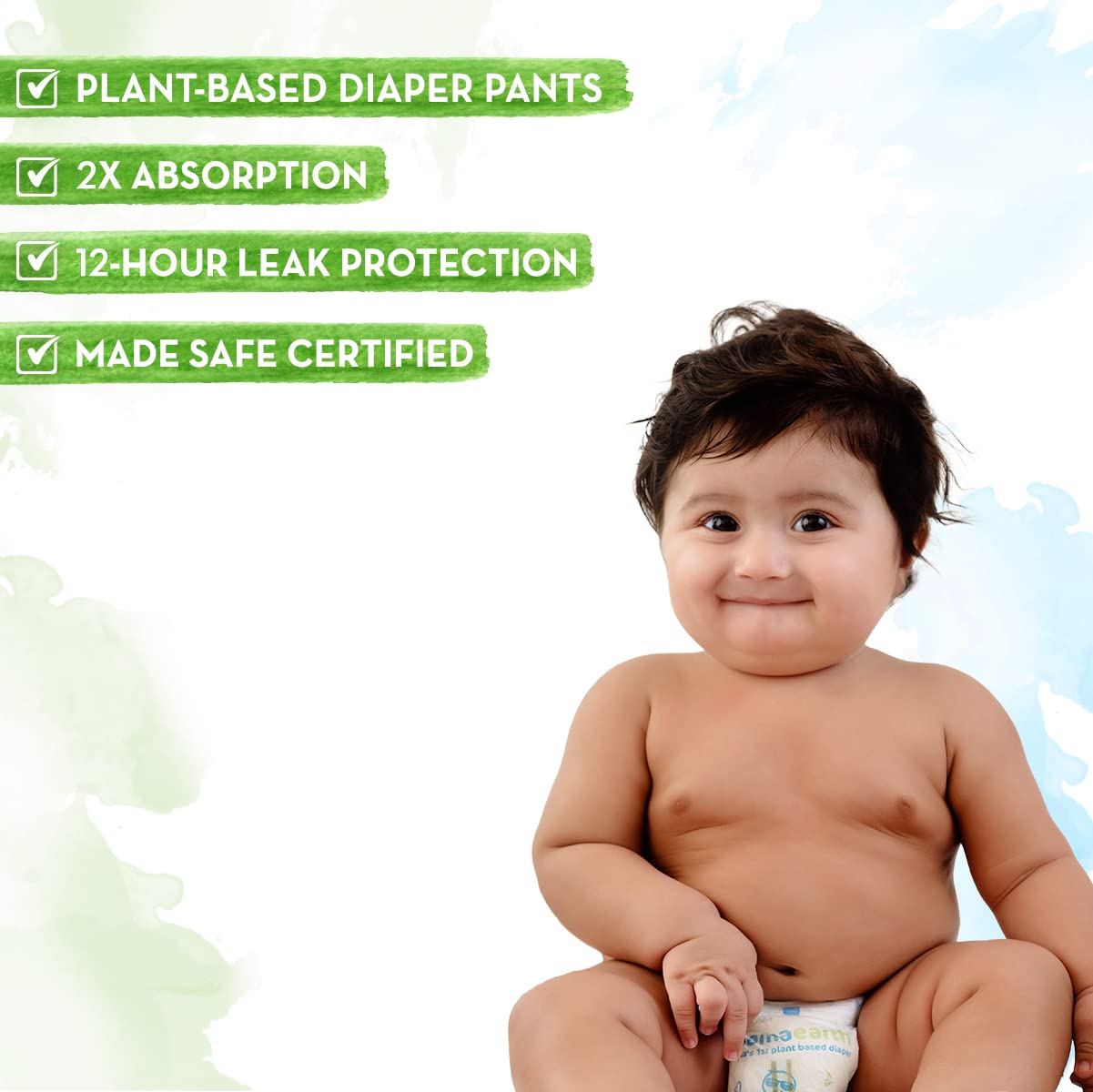 MAMAEARTH Plant-Based Diaper Pants, New-Born, 3-5 kg, Piece of 40