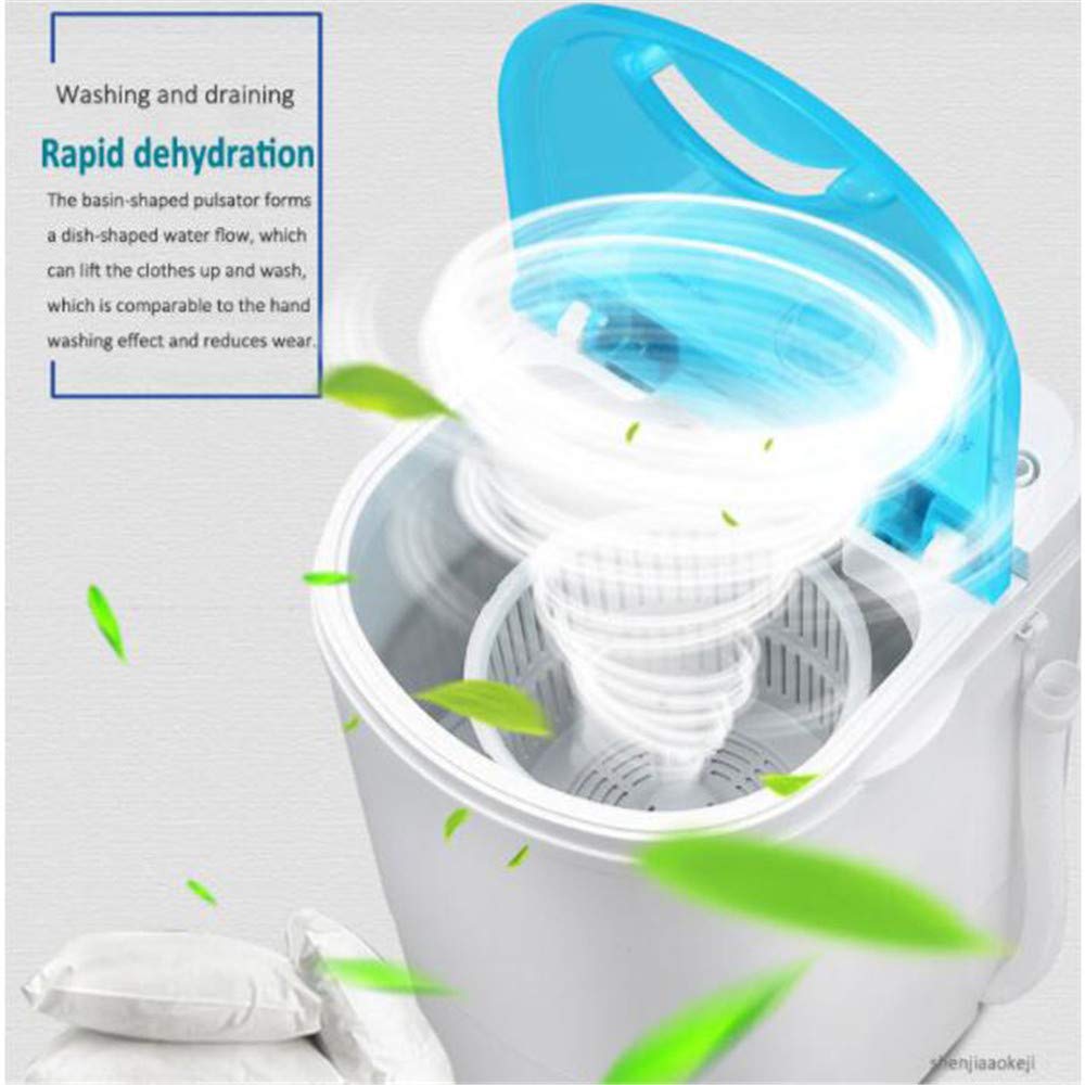 Sulfar Mini Full-Automatic Washing Machine, Portable Washer and Spin Dryer, Compact Laundry with Built-in Drain Pump Long Hose for Home/Dorm
