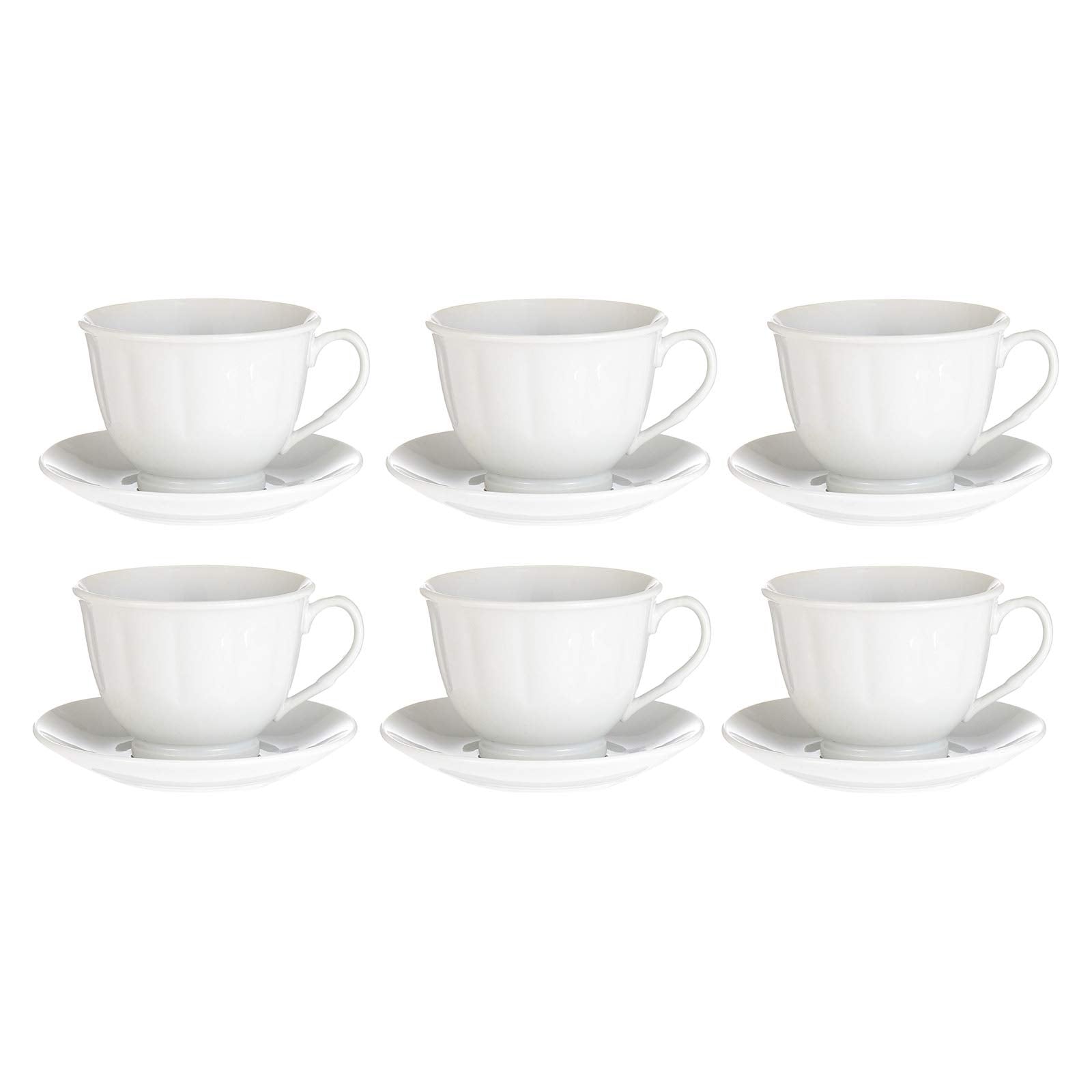 Harmony Cup and Saucer Set, 180 ml - 12 Pieces, White هارموني طقم فناجين وصحون، 180 مل - 12 قطعة، ابيض