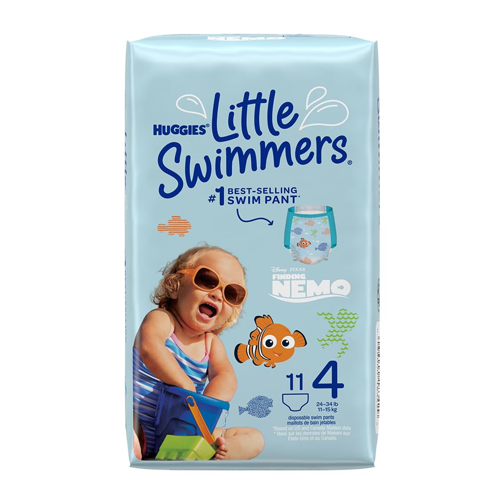 HUGGIES LITTLE SWIMMER, Swim Pants Diaper, Size Medium, 11 Swim Pants