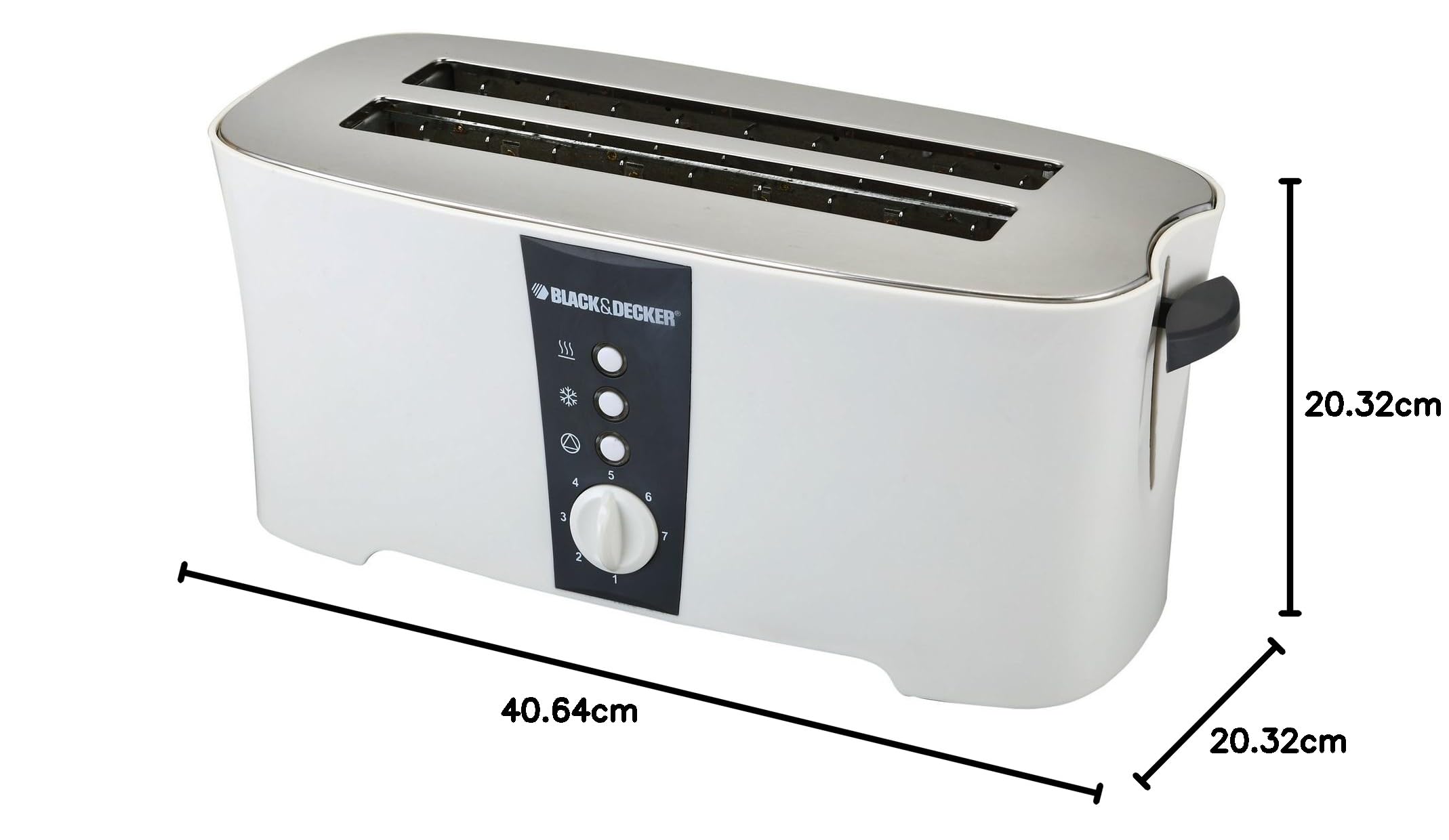 Black & Decker 1350W 4 Slice cool touch Toaster with Electronic Browning Control White