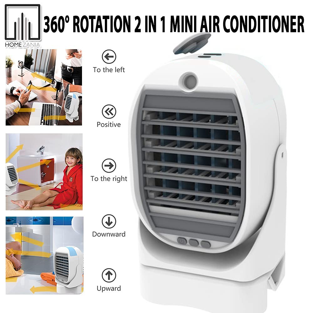 Freon Fan 2in1 Air Cooler 360 Digree Rotate Mini Conditioner white-gray