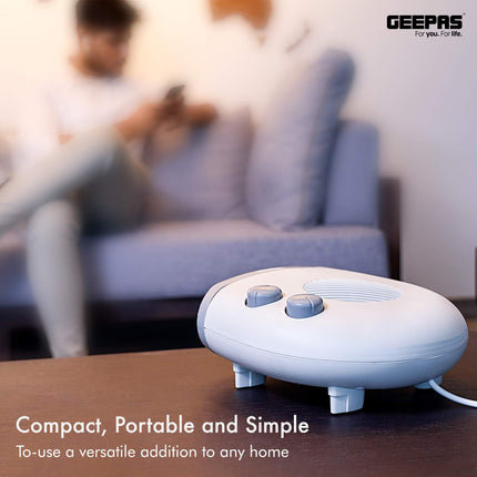 Geepas Portable Flat Fan Heater – Upright or Flatbed, Adjustable Thermostat with 2 Heat Settings 1000-2000W & Overheat Protection - Lightweight Heater with Cool, Warm & Hot Wind – 1 Years Warranty