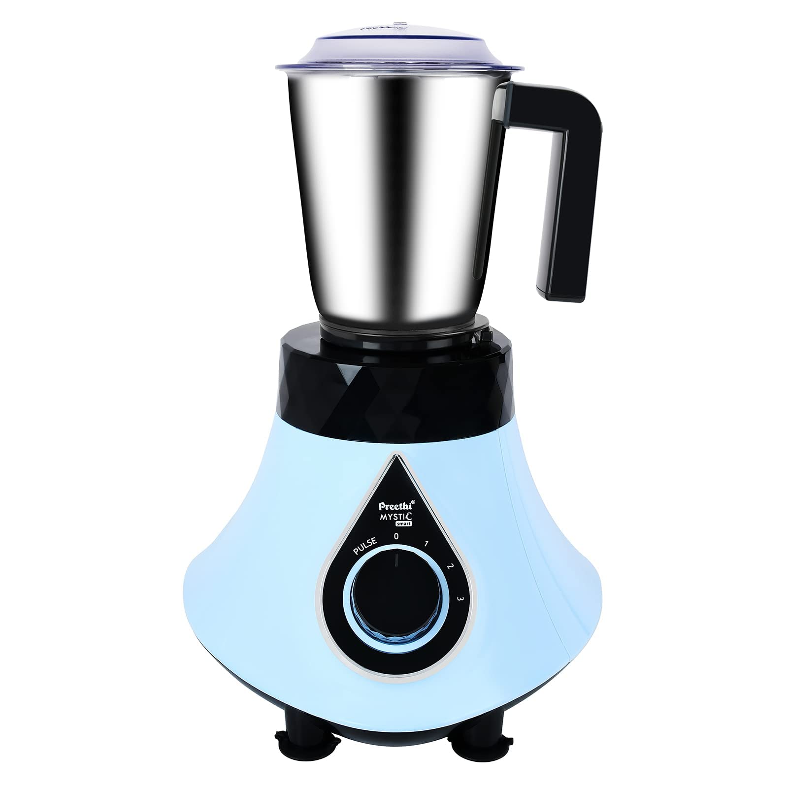 Preethi Mystic Smart Mixer Grinder - Mixer Grinder with 3 Jars, Stainless Steel Blades, and Triple Safety Mechanism (OPEN-BOX)