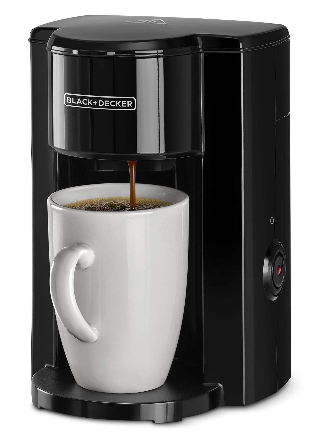 BLACK+DECKER 350W Coffee Maker/Coffee Machine 1 Cup 124ml Water Tank Capacity With Mug And Auto Shutoff, For Drip Expresso Black DCM25N-B5