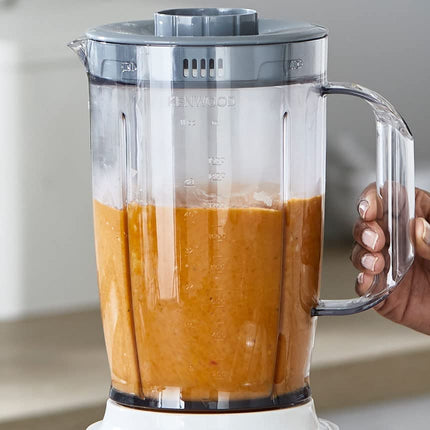 خلاط كينوود 650 واط خلاط سموثي 1.5L مع وعاء خلاط إضافي، مطحنة، مطحنة مبشرة، وظيفة سحق الثلج Blp41.H0Wh أبيض