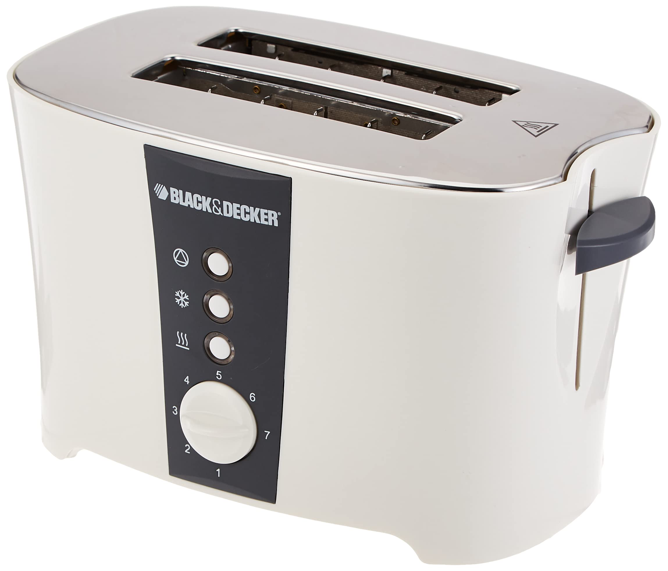 BLACK+DECKER 800W Toaster 2 Slice Browning Control with Frozen Reheat, Cancel Functions And Cool Touch White, For Perfect Toasts Everyday 1 Year Warranty