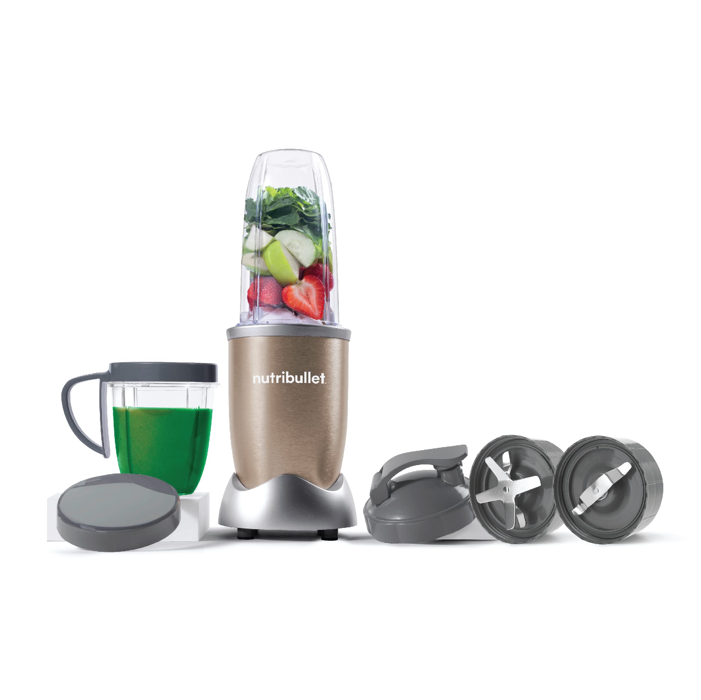 Nutribullet 900 Watts, 7pc Accessories, Multi-Function High Speed Blender, Mixer System With Nutrient Extractor, Smoothie Maker, Copper Gold 1 year warranty