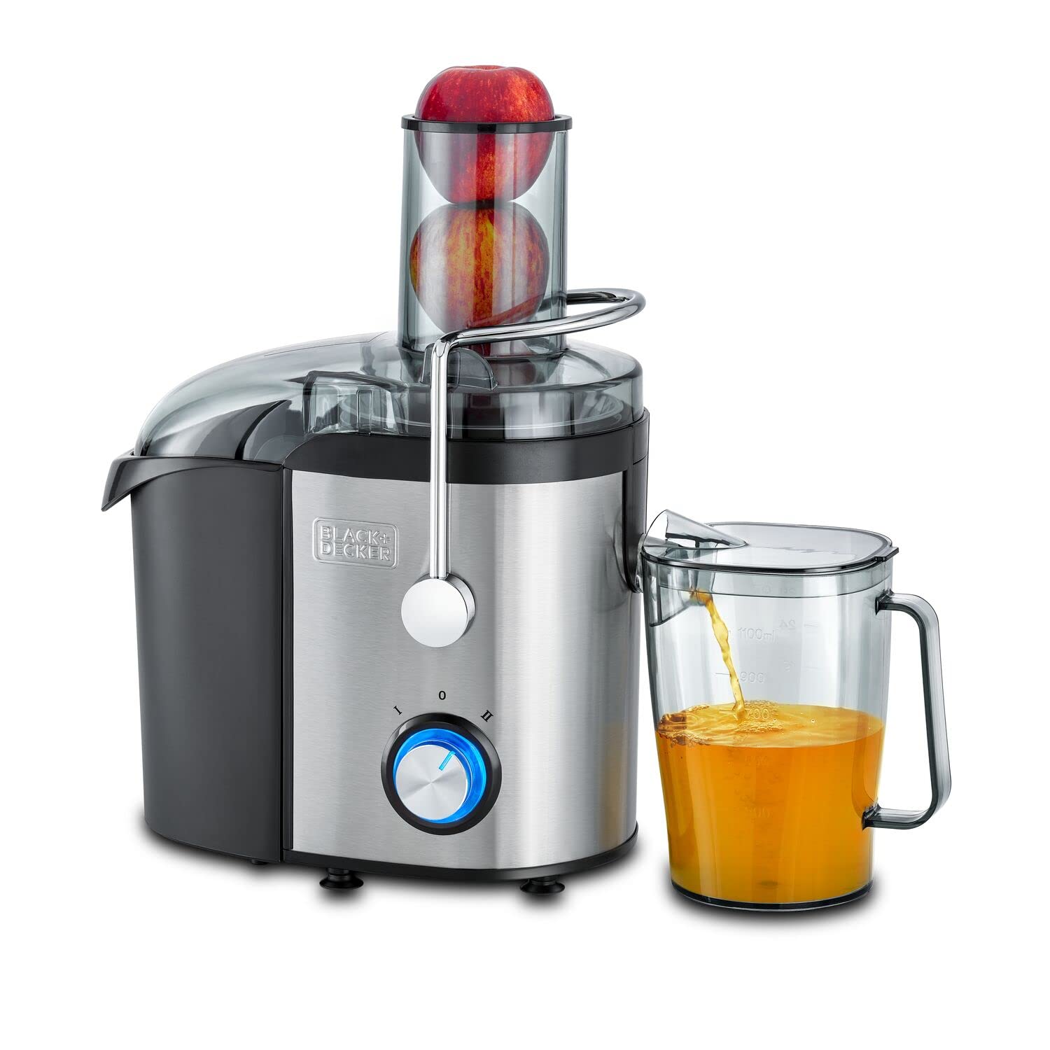 BLACK+DECKER 800W 75mm Juice Extractor XL Stainless Steel Body, For Juicing Fruits/Vegetables JE800-B5