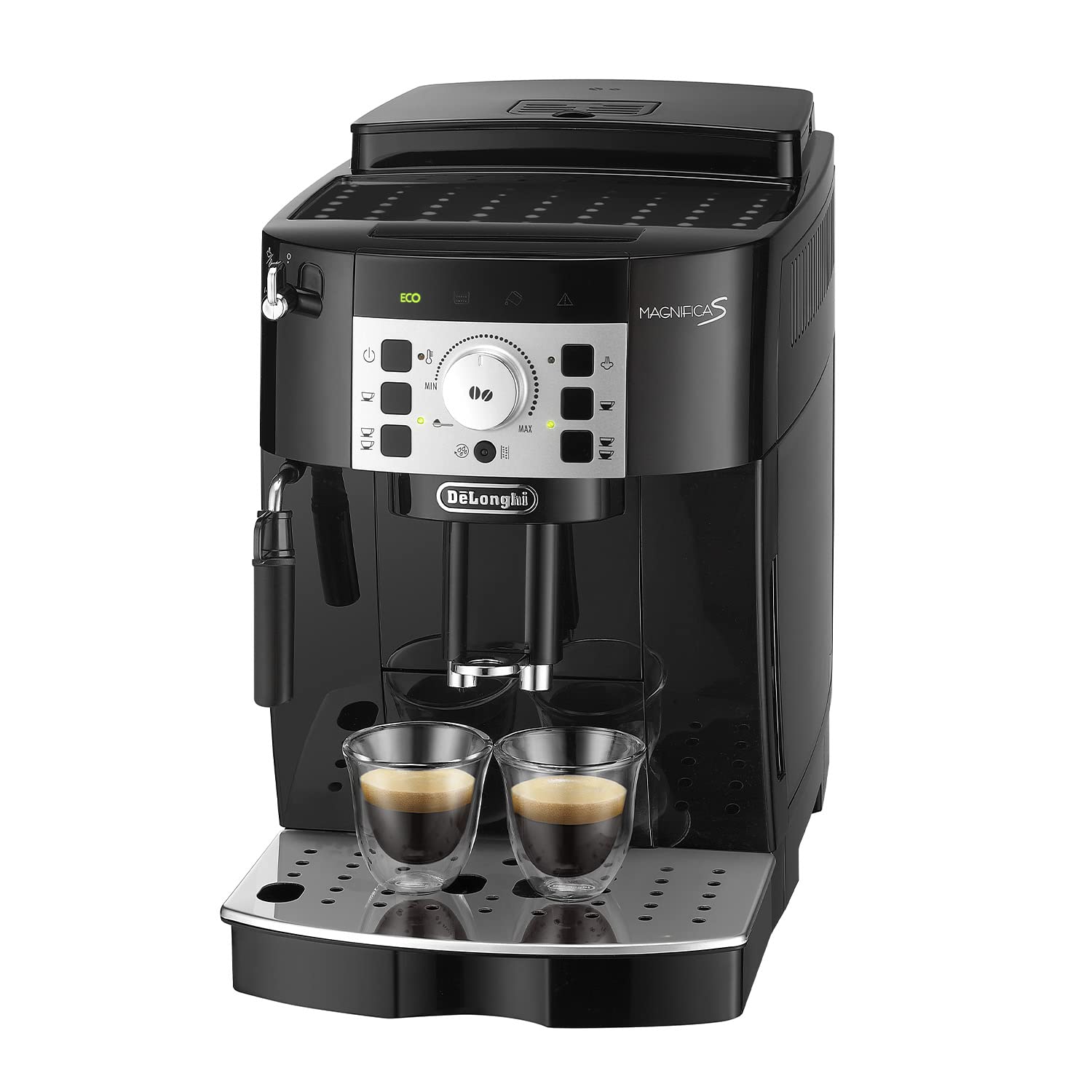 De'Longhi MAGNIFICA S SMART Bean To Cup Fully Automatic Coffee Machine With Milk Frother, Built In Grinder, Americano, Cappuccino, Latte, Macchiato & Espresso Maker ECAM22.110.B Black