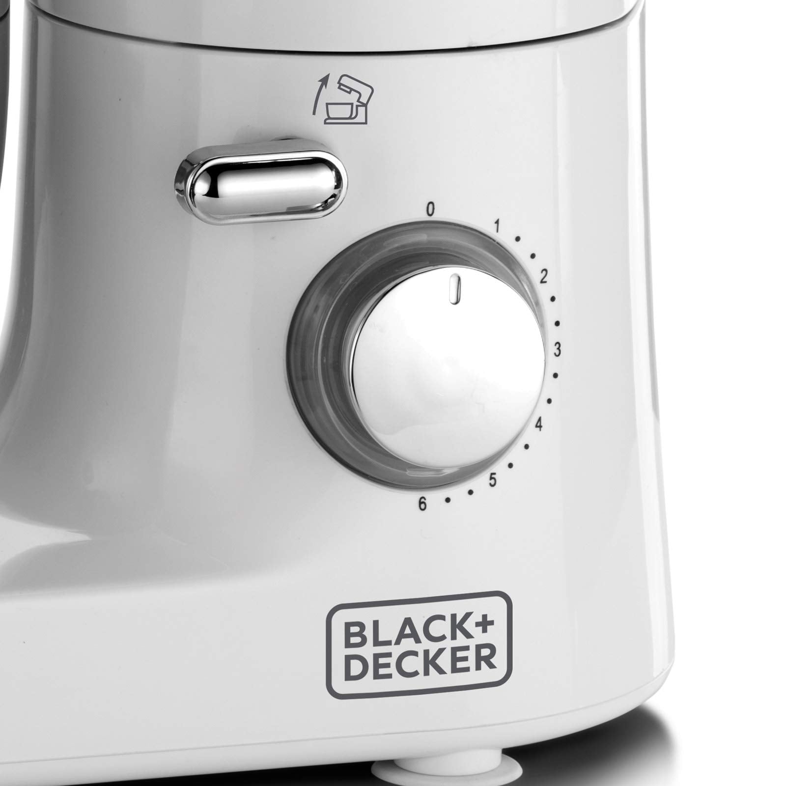 BLACK+DECKER Kitchen Stand Mixer Machine, 1000W Power, 4L Large Capacity, Stainless Steel Bowl, 6 Speed Settings for Perfect Baking Results, Easy Mixing & Kneading, , SM1000-B5