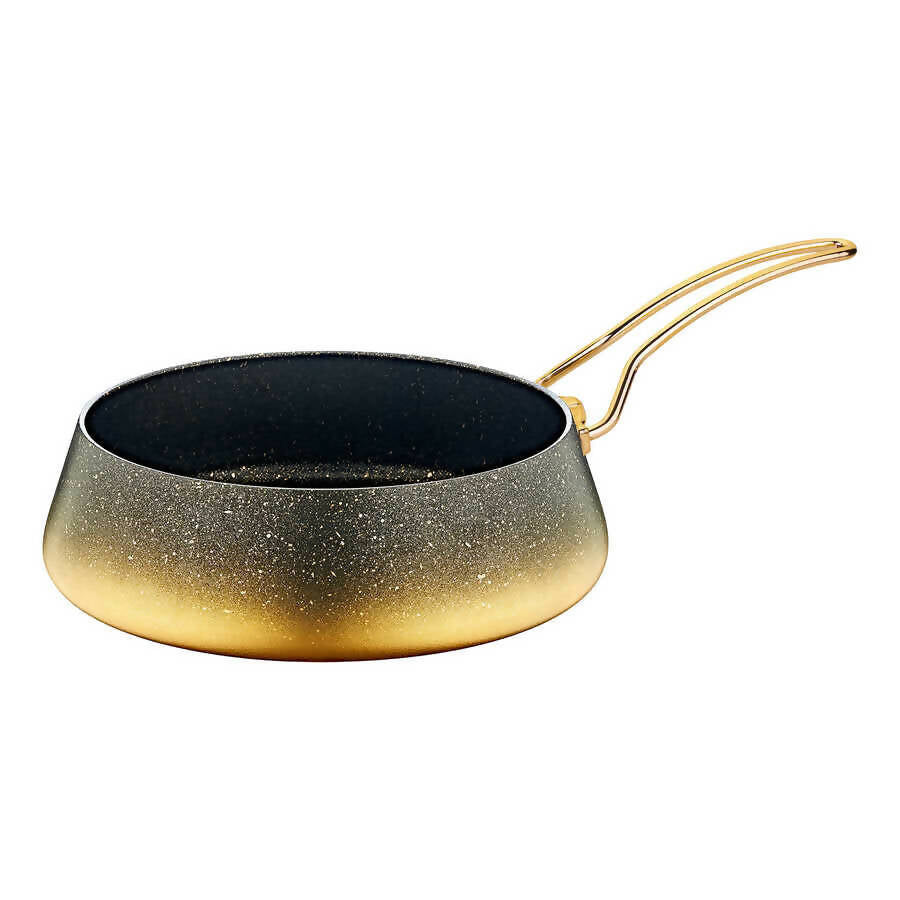 OMS 9 Pcs Black Gold Orbit Induction Safe Granitec Cookware Set - Made in Turkey