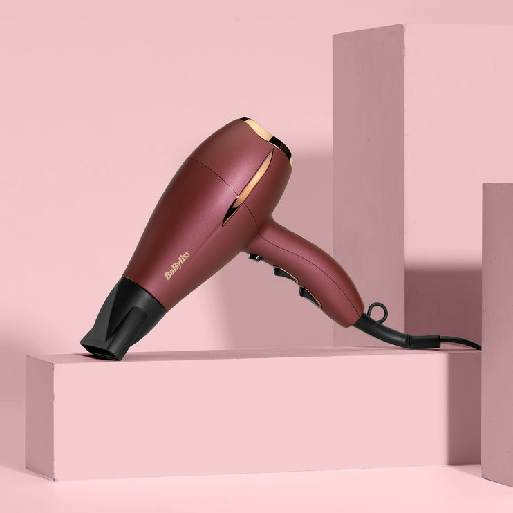 BaByliss Berry Crush Dryer | Advanced Airflow Technology Gives A Powerful, Controlled Airstream| 3 Heats And 2 Speed Settings For Controlled Drying And Styling|lightweight | 5753PSDE(Burgundy)