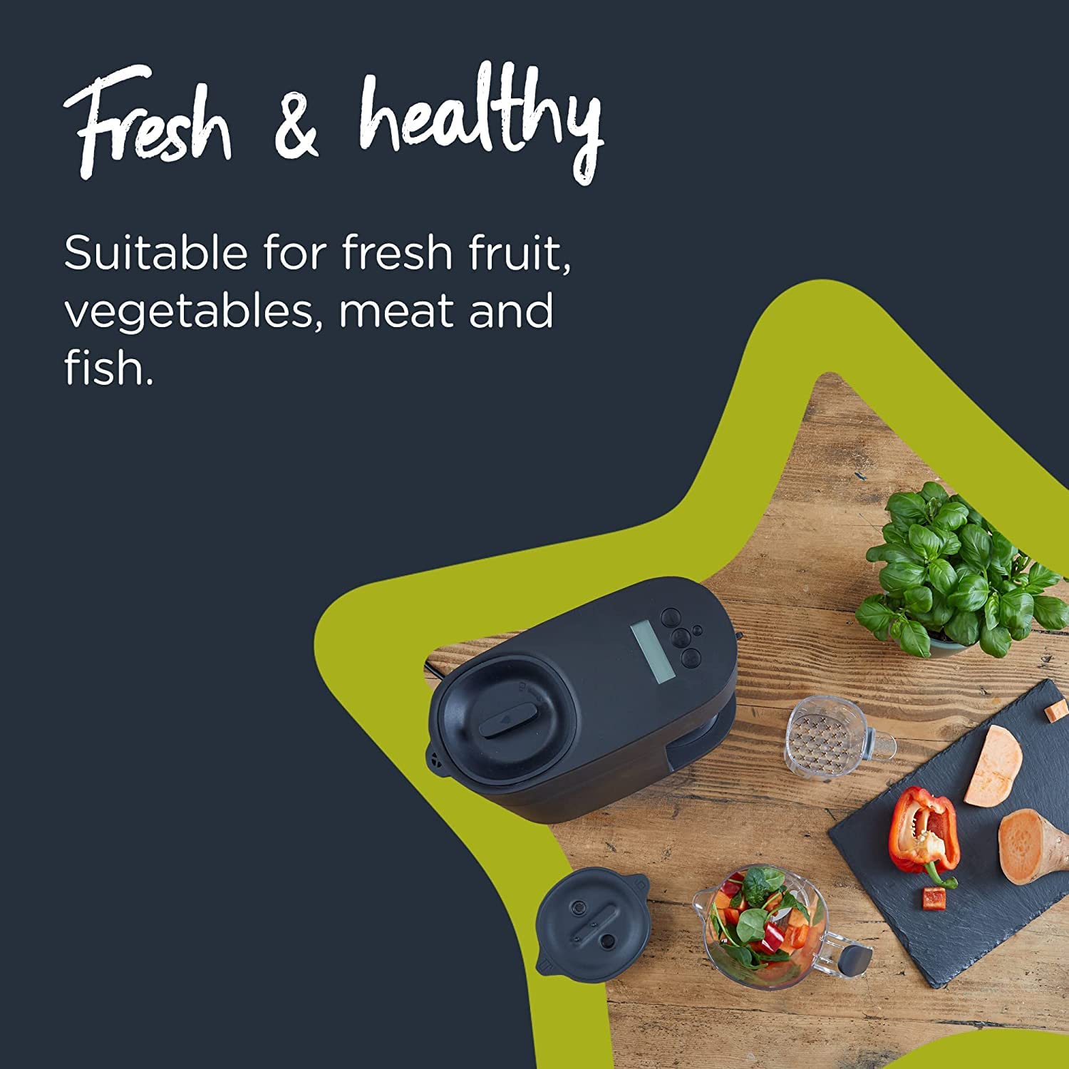 Tommee Tippee Quick Cook Baby Food Maker Blender And Steamer- Black جهاز كويك كوك لتحضير وخلط وطهي طعام الرضع بالبخار من تومي تيبي - لون اسود