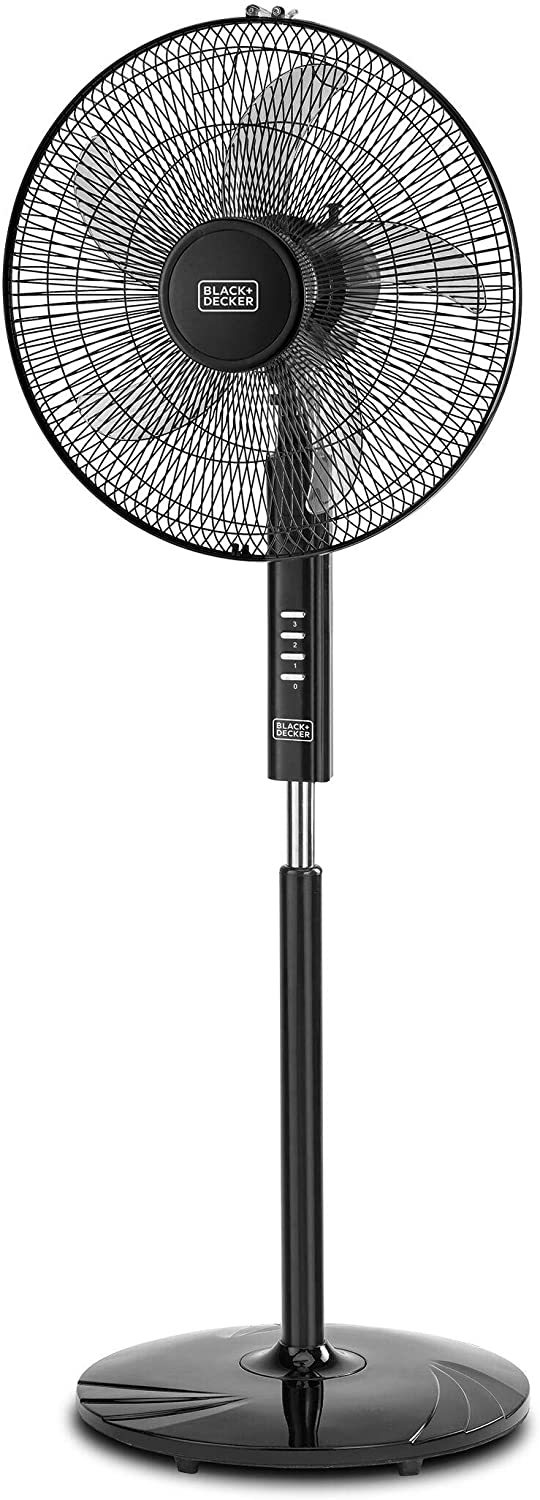 BLACK+DECKER 60W Stand Fan 16 Inch Fan Diameter, 90° Wide Swing 3 Speeds مروحة بلاك اند ديكير 16 انش العمودية
