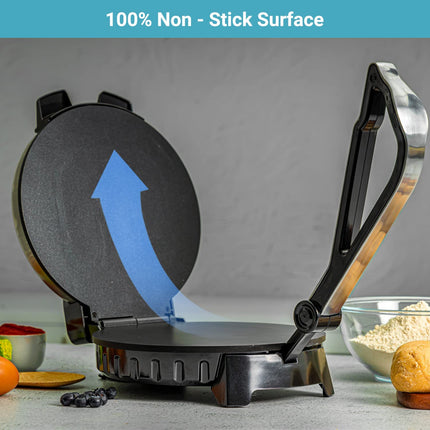 Geepas 1200W Mexican Style Tortilla Press - Roti/Chapati Maker جهاز صنع البان كيك والكريب من جيباس