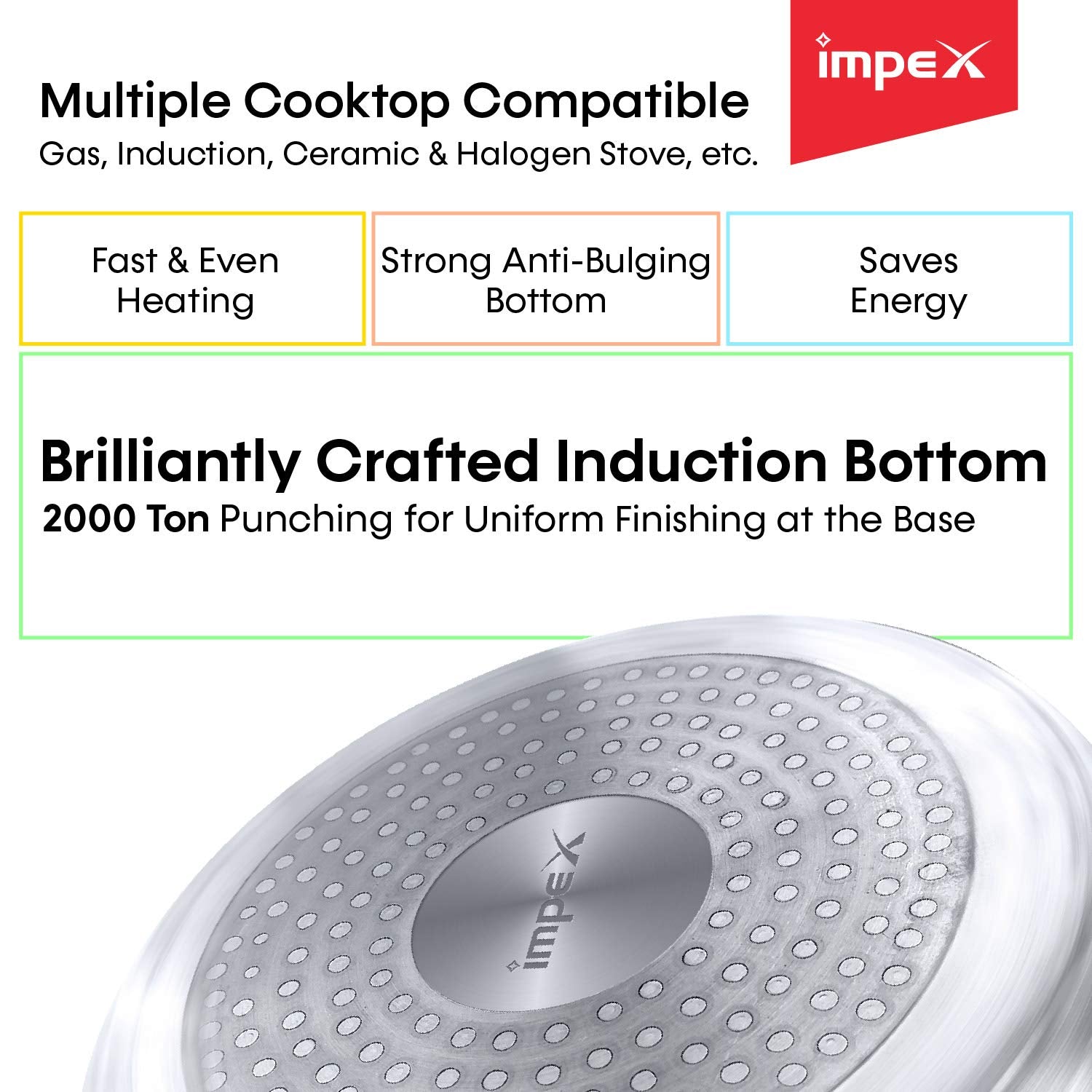 Impex Ipc 5C3 Induction Base Outer Lid Aluminium Pressure Cooker, 3 Litres, Silver