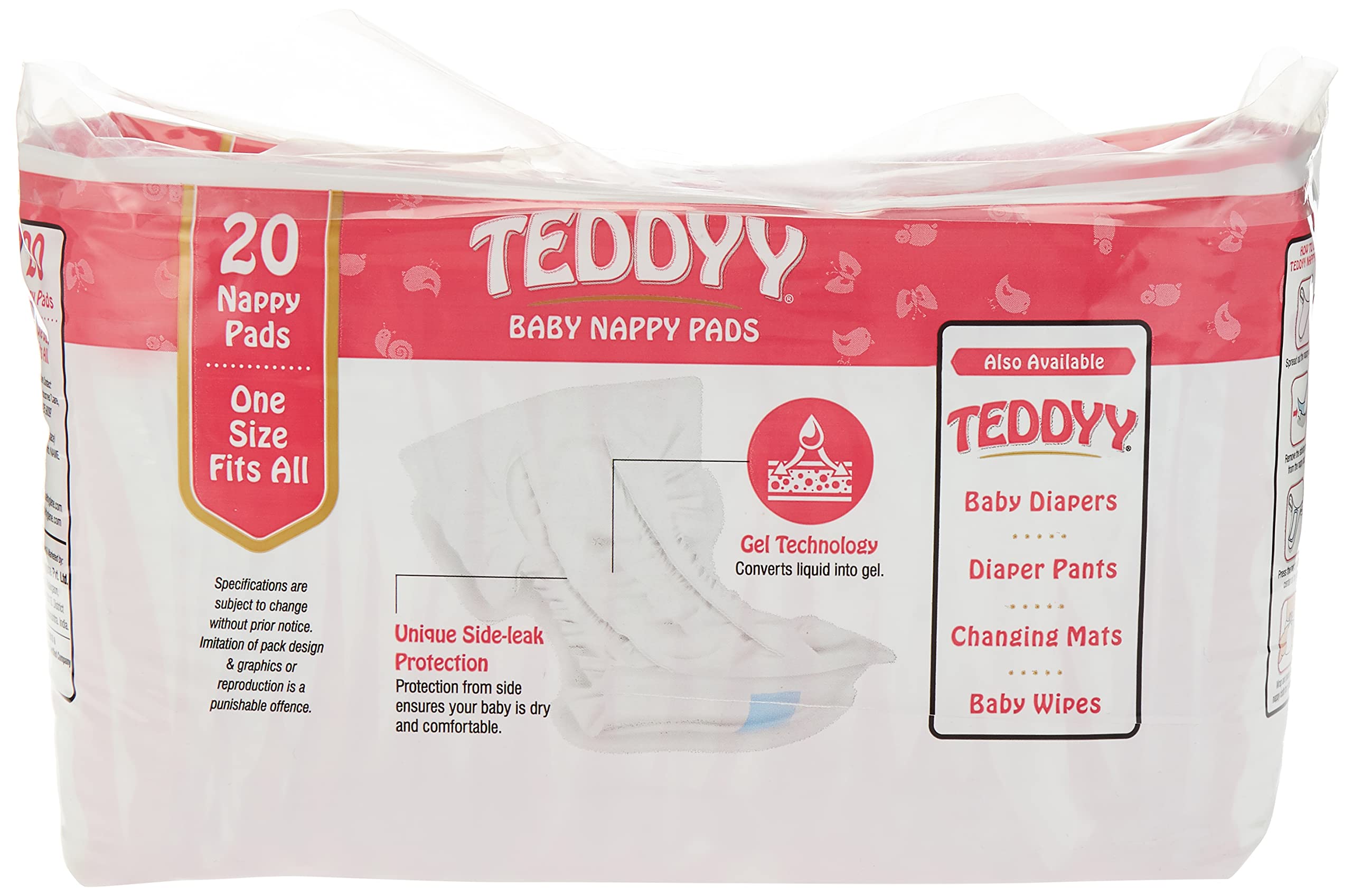 Teddyy Nappy Pads 20'S, وسادات حفاضات تيدي 50.8 سم