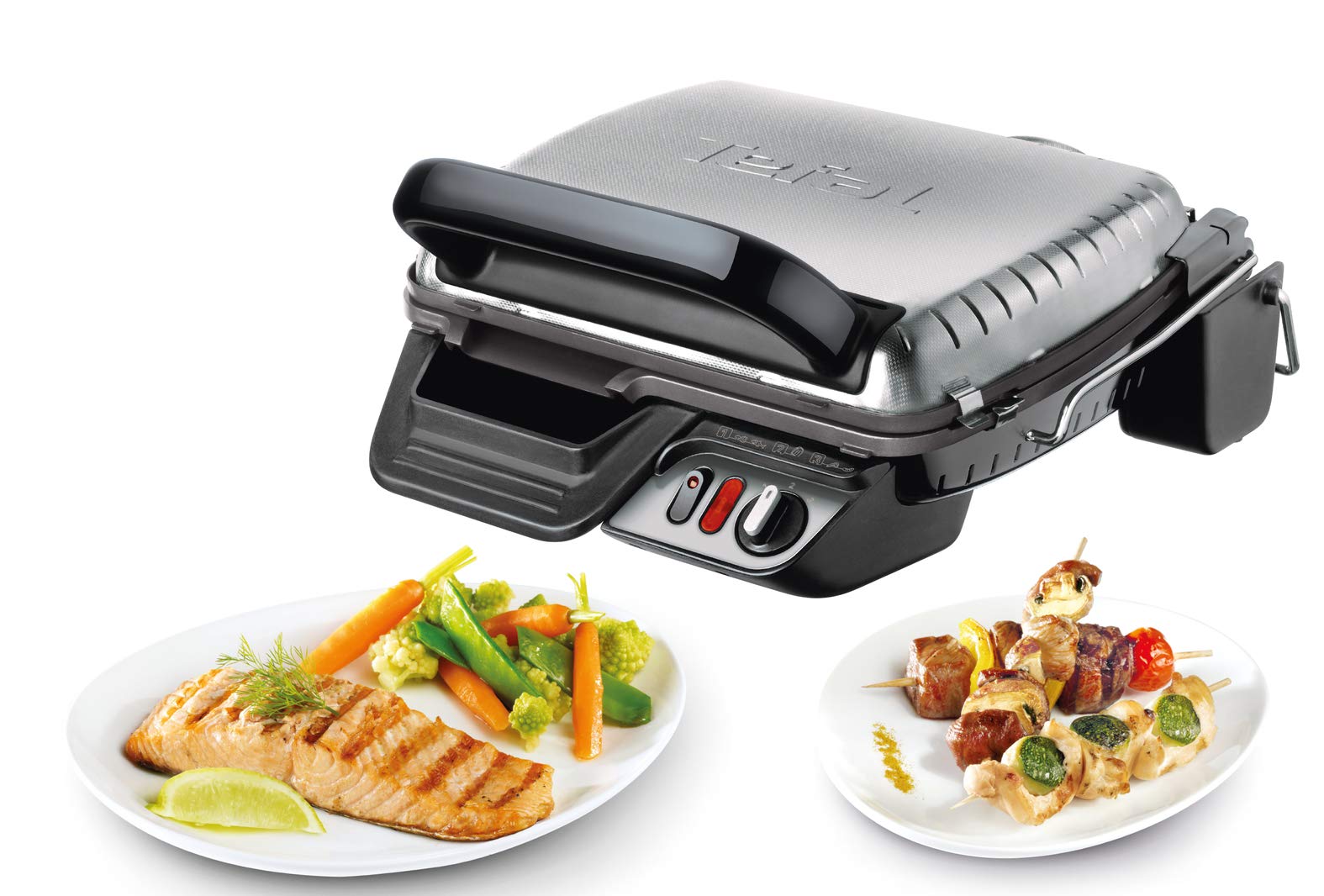 Tefal Sandwich maker, Ultra compact grill, 1 year warranty شواية كهربائية صغيرة مضغوطة الترا كومباكت 2000 واط ستانلس ستيل من تيفال، اسود