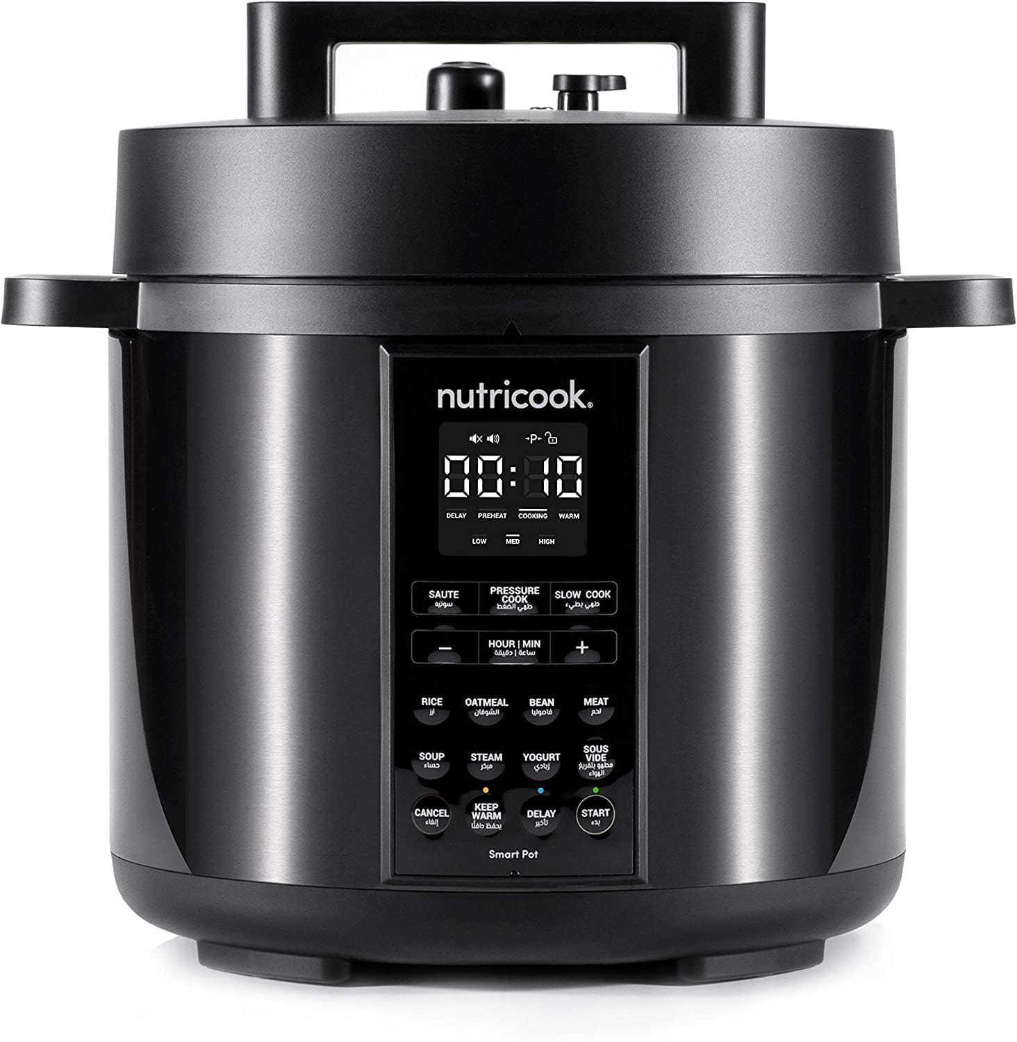 Nutricook Smart Pot 2, 8 Liters, 9 In 1 Electric Pressure Cooker, Slow Cooker, Rice Cooker, Steamer, Sauté Pot, Yogurt Maker & More, 12 Smart Programs With New Smart Lid, 1 Years Warranty