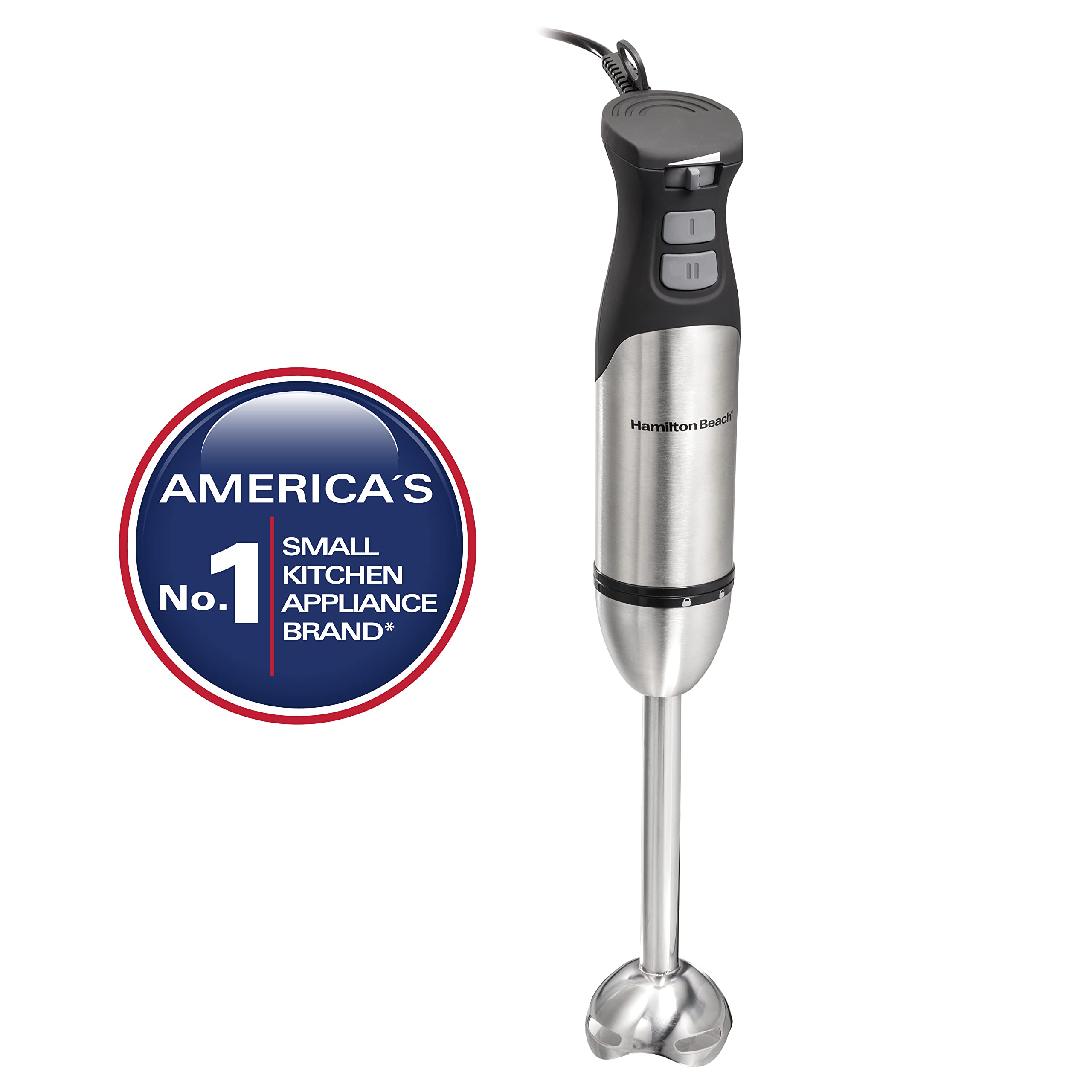 Hamilton Beach 5 In 1 Stainless Steel Hand Blender, Powerful Turbo Boost With Variable Speeds, Chopper, Mixer, Food Processor