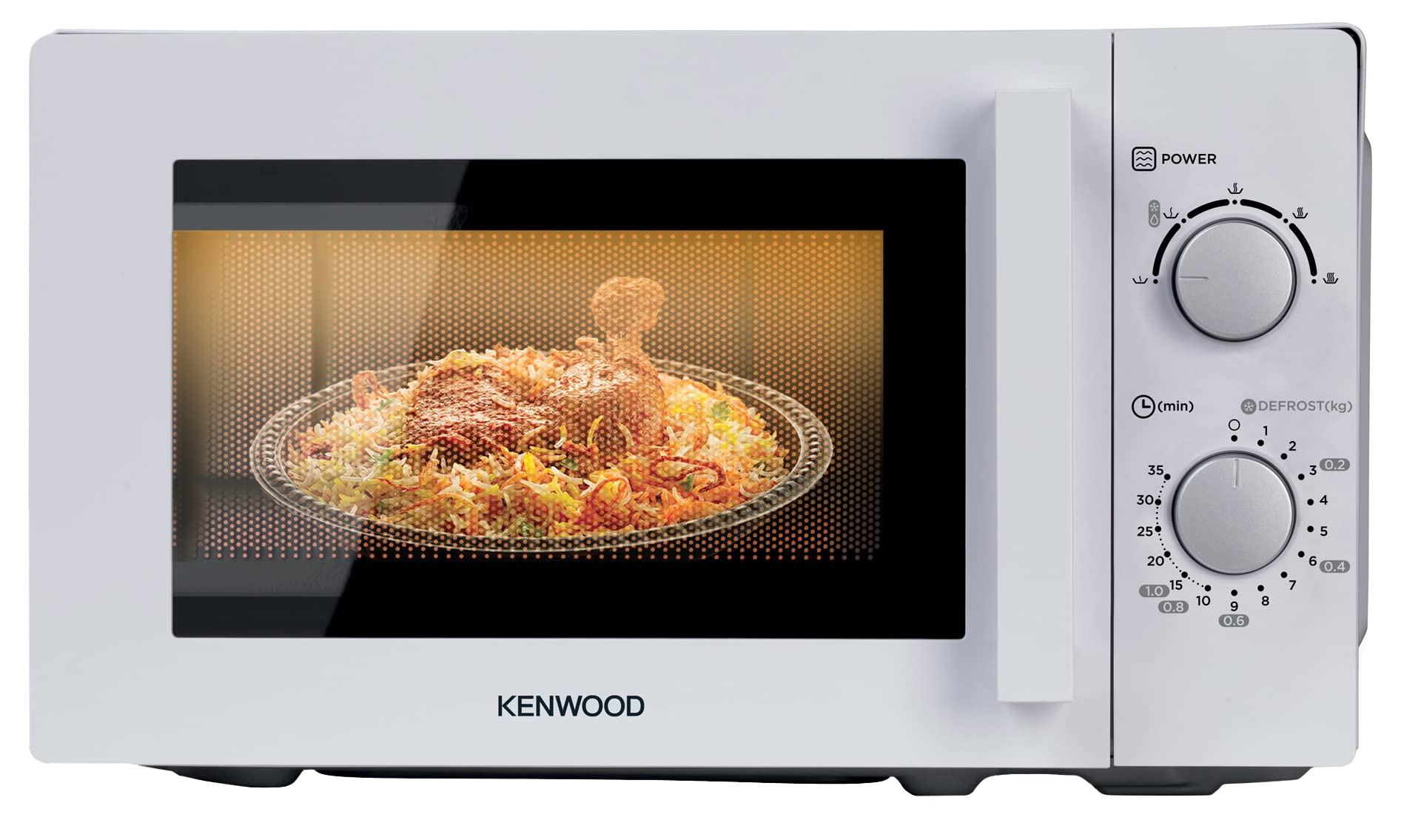 KENWOOD 20L MICROWAVE OVEN WITH DEFROST FUNCTION, 700W, WHITE - MWM20.000WH